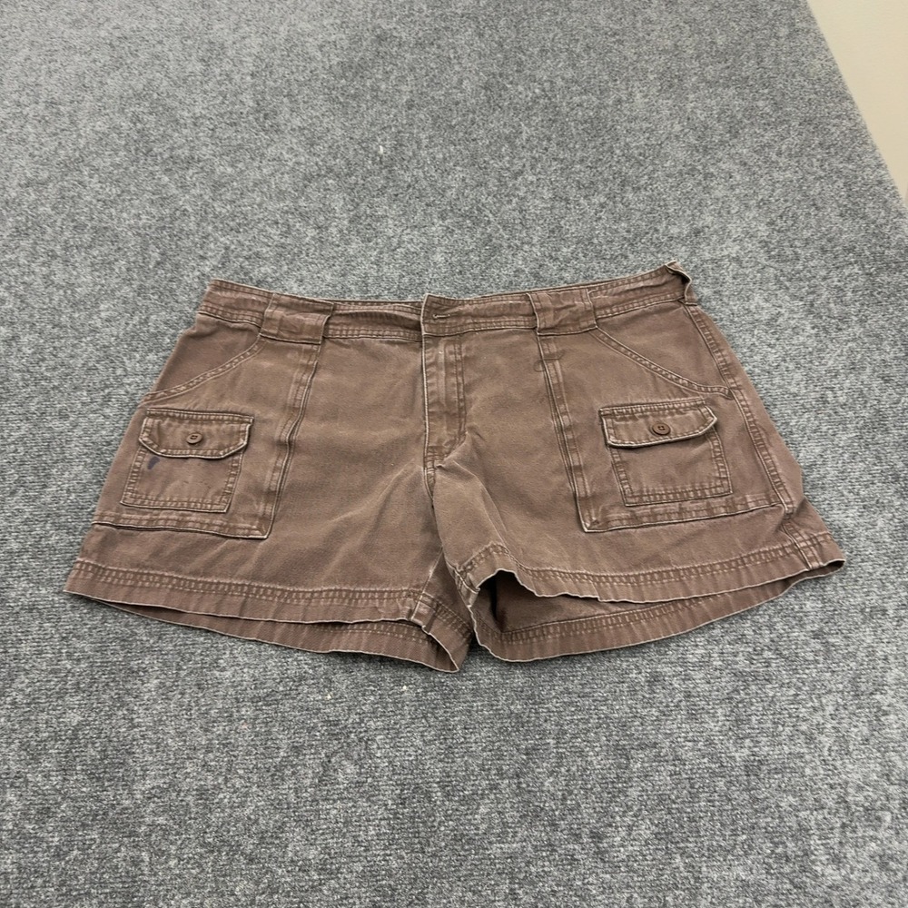 Cabelas Shorts Womens 18 Brown Cotton 7-Pocket Hiker Cargo Outdoor Gorpcore